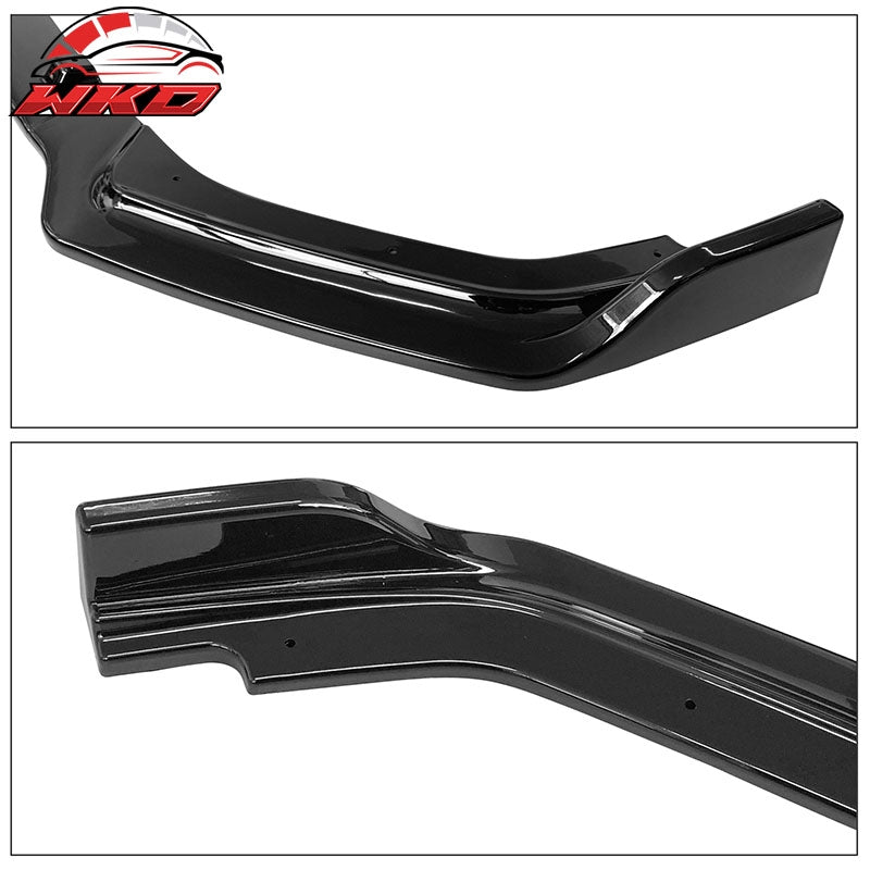 Fits 18-24 Infiniti Q50 Gloss Black Front Bumper Lip Spoiler Splitter PP 3PCS