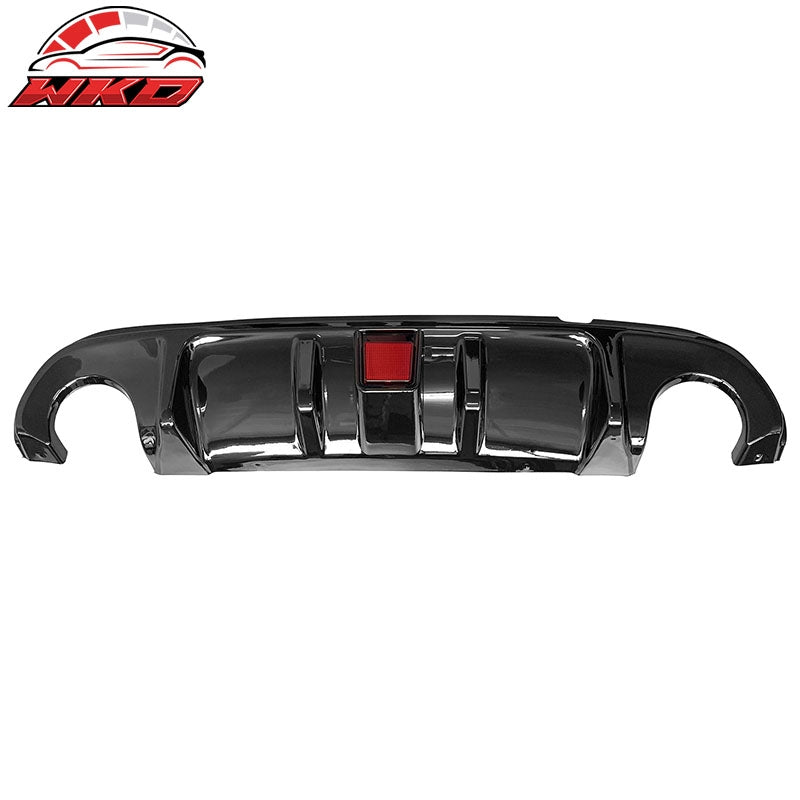 Fits 14-17 Infiniti Q50 Gloss Black LED Brake Light PP Rear Bumper Lip Diffuser