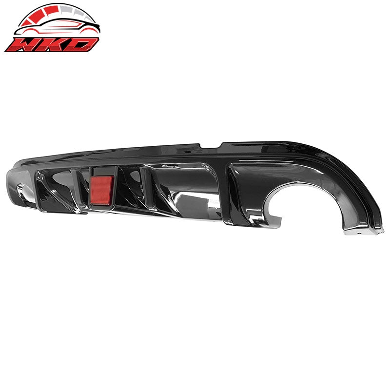 Fits 14-17 Infiniti Q50 Gloss Black LED Brake Light PP Rear Bumper Lip Diffuser