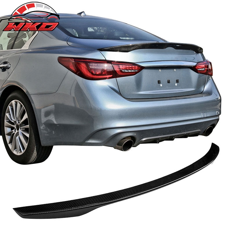 Fits 14-24 Infiniti Q50 Japanese Style Rear Trunk Spoiler Lip Matte Carbon Fiber
