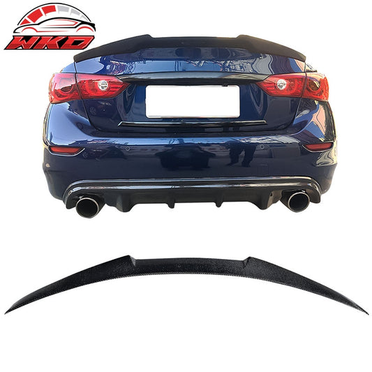 Wholesale 14-24 Infiniti Q50 M4 Style Rear Trunk Spoiler Wing Lip Matte Carbon Fiber