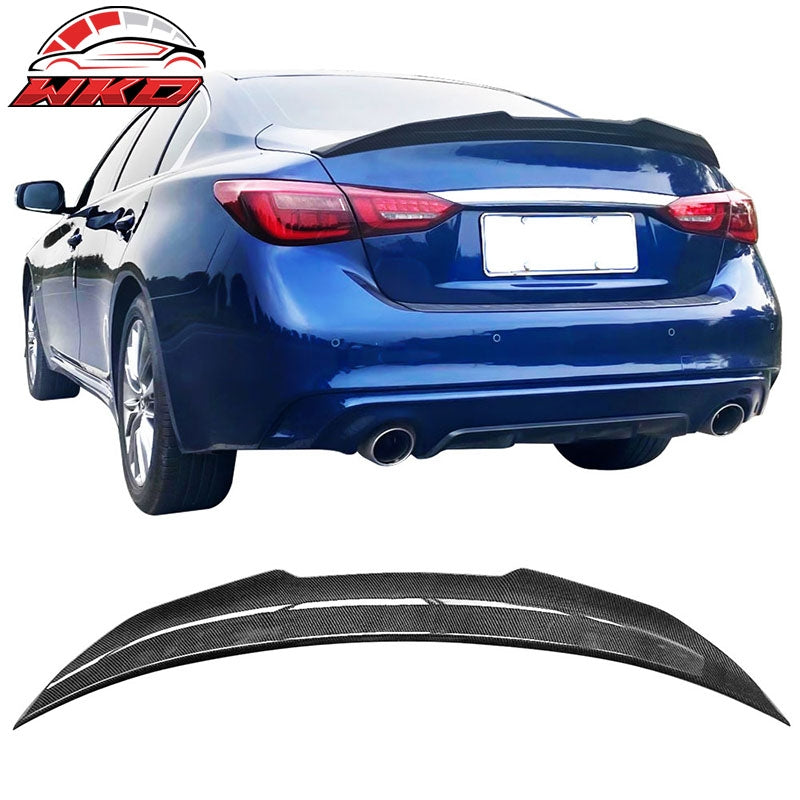 Wholesale 14-24 Infiniti Q50 PSM Style Rear Trunk Spoiler Wing Lip Carbon Fiber Print