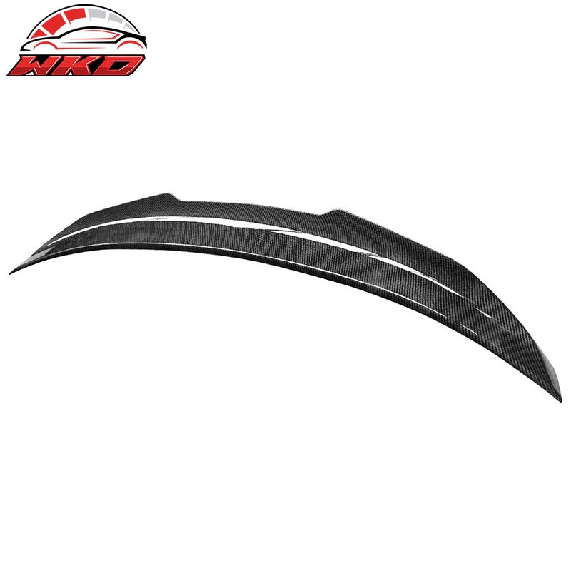 Fits 14-24 Infiniti Q50 PSM Style Rear Trunk Spoiler Wing Lip Carbon Fiber Print
