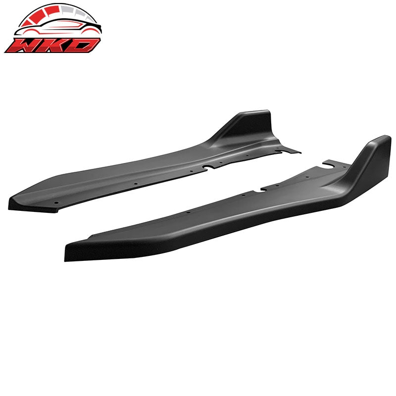 Fit 18-24 Infiniti Q50 Rear Bumper Lip Side Splitter Corner Apron PP Matte Black