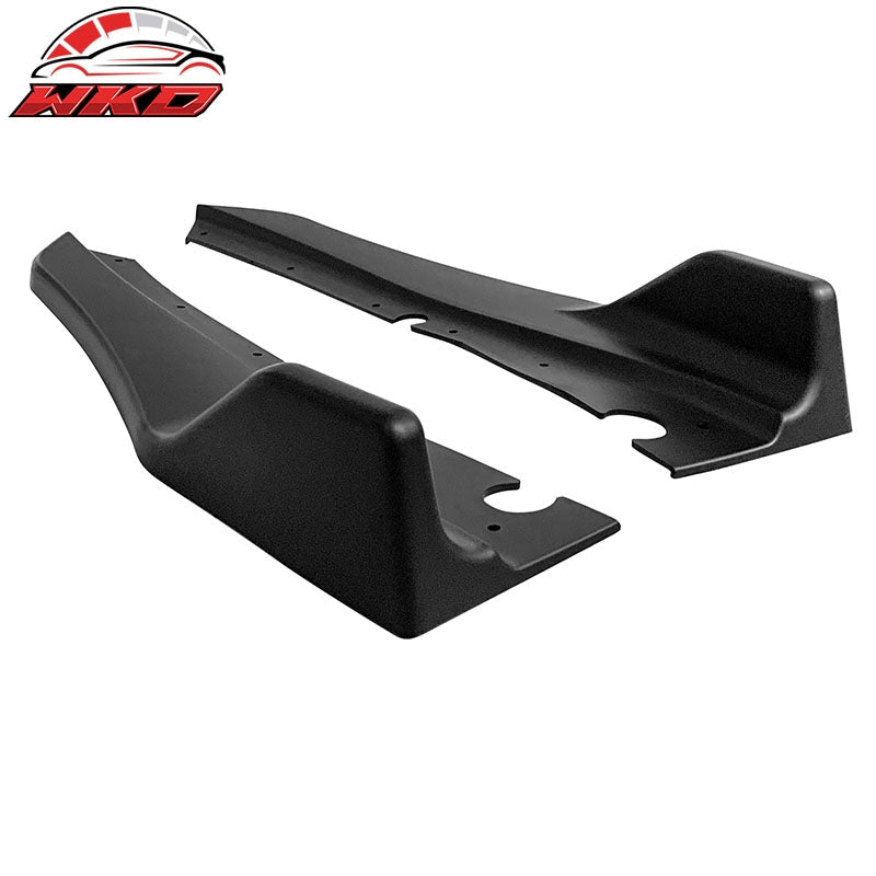 Fit 18-24 Infiniti Q50 Rear Bumper Lip Side Splitter Corner Apron PP Matte Black