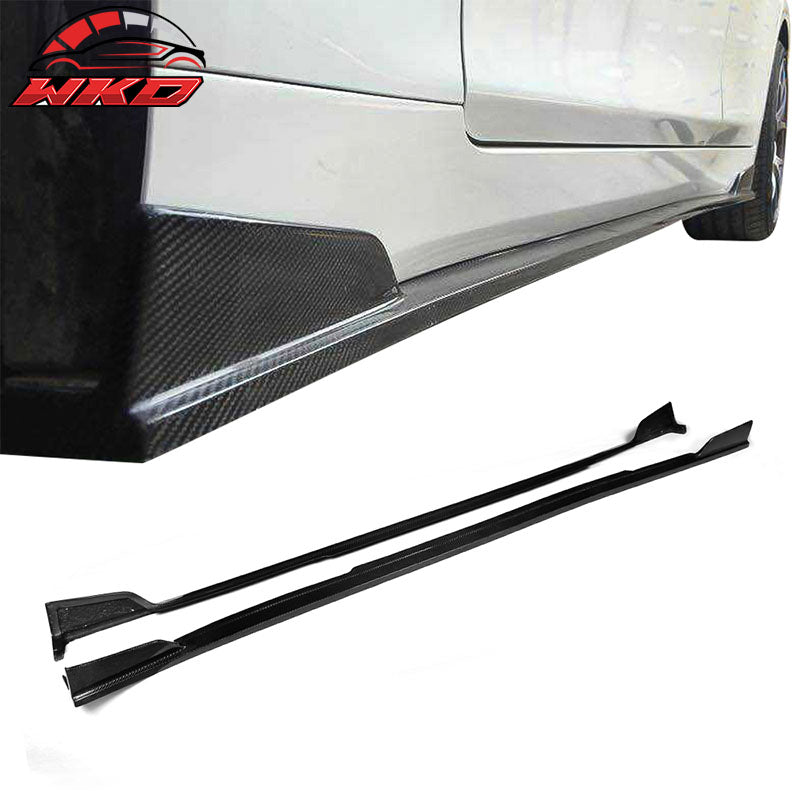 Fits 14-18 Infiniti Q50 V37 ST Style 2PCS Side Skirts Panel Matte Carbon Fiber