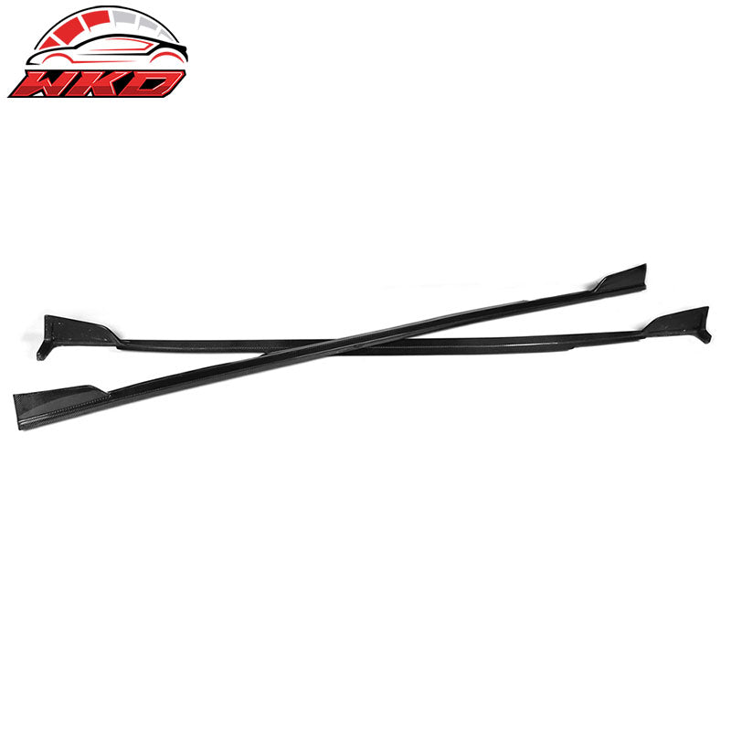 Fits 14-18 Infiniti Q50 V37 ST Style 2PCS Side Skirts Panel Matte Carbon Fiber