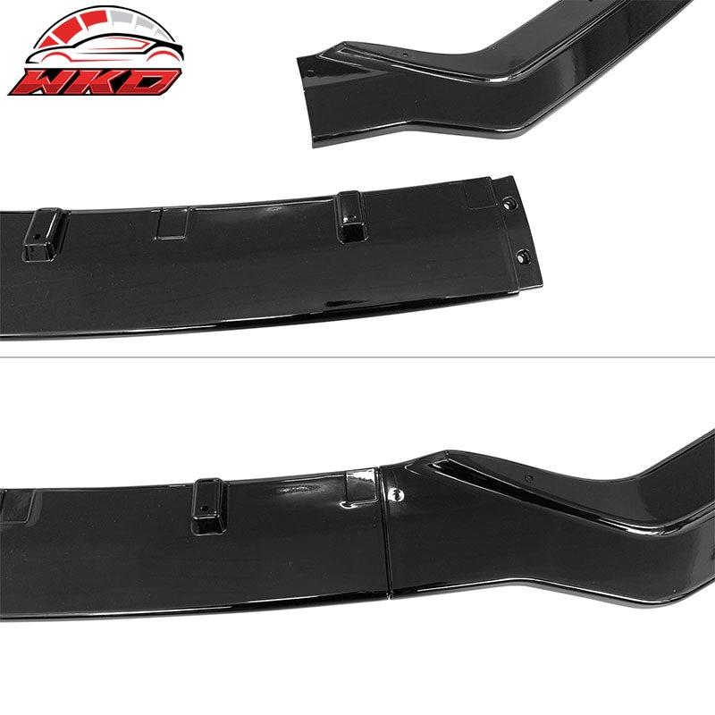 Fits 18-24 Infiniti Q50 Sport Gloss Black Front Bumper Lip Spoiler Splitter 3PC