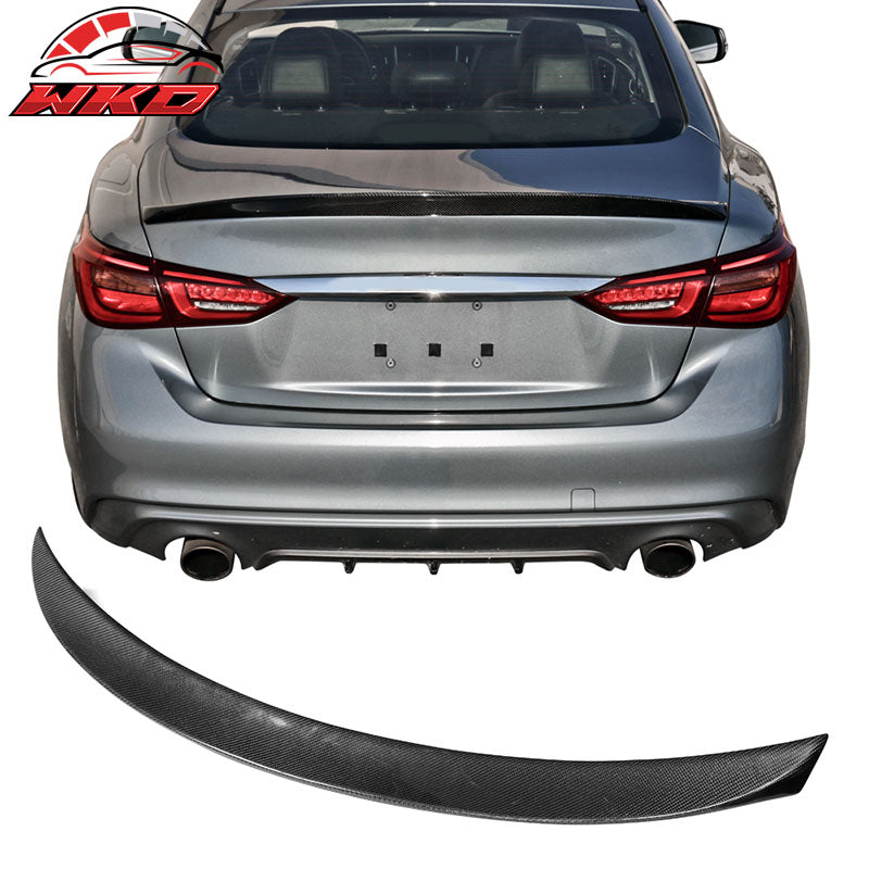 Fits 14-24 Infiniti Q50 V37 ST Style Trunk Spoiler Full Carbon Fiber CF