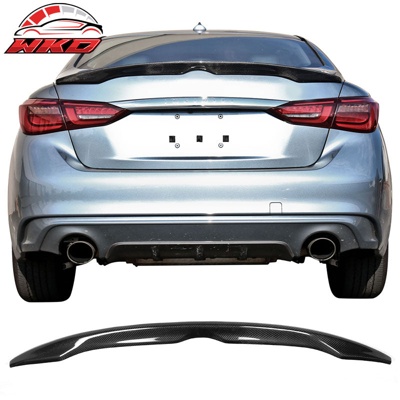Fits 14-24 Infiniti Q50 V37 OE Style Trunk Spoiler Wing - Matte Carbon Fiber