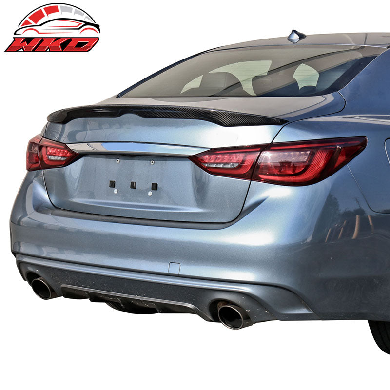 Fits 14-24 Infiniti Q50 V37 OE Style Trunk Spoiler Carbon Fiber