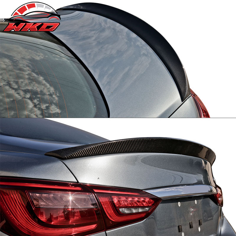 Fits 14-24 Infiniti Q50 V37 OE Style Rear Trunk Spoiler Carbon Fiber