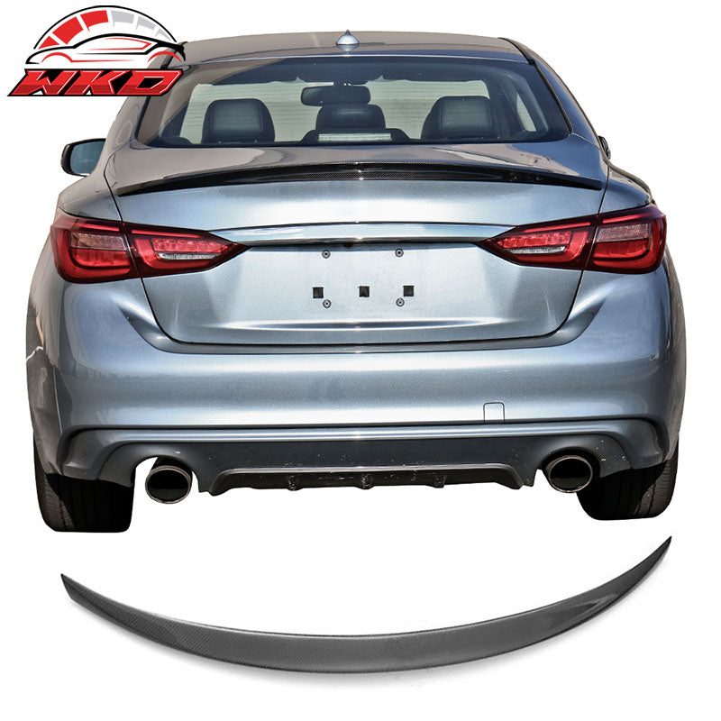 Fits 14-24 Infiniti Q50 V37 OE Style Rear Trunk Spoiler Carbon Fiber