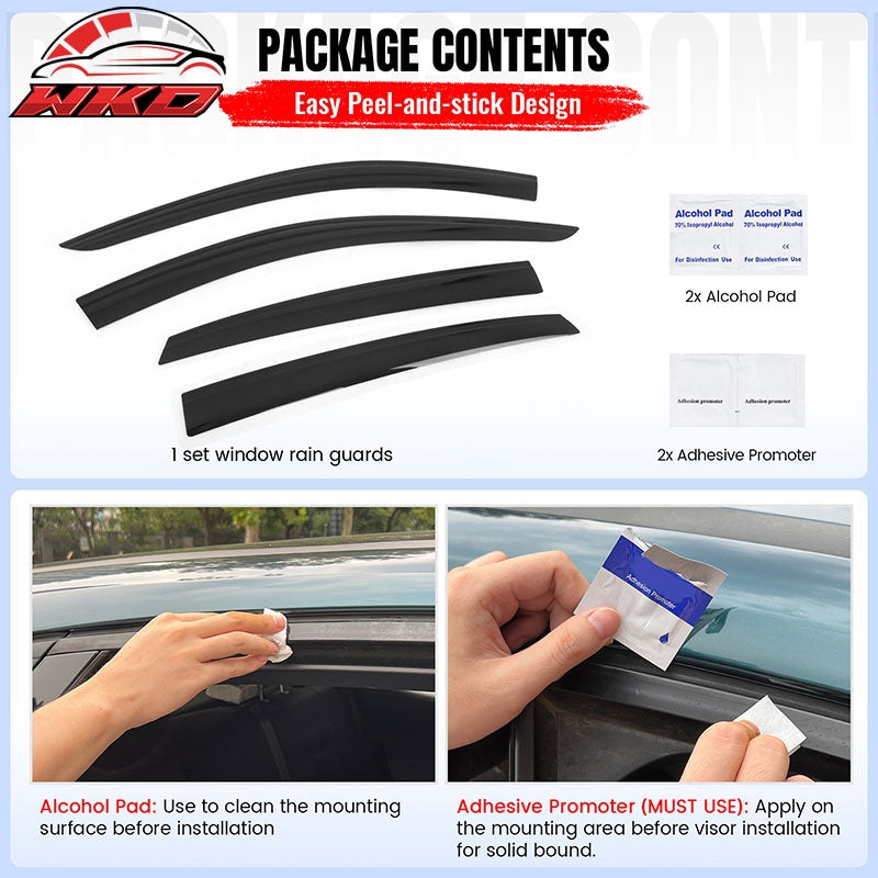 Fits 22-25 Infiniti QX55 Low Profile Style Tape on Window Visors Vent Deflector