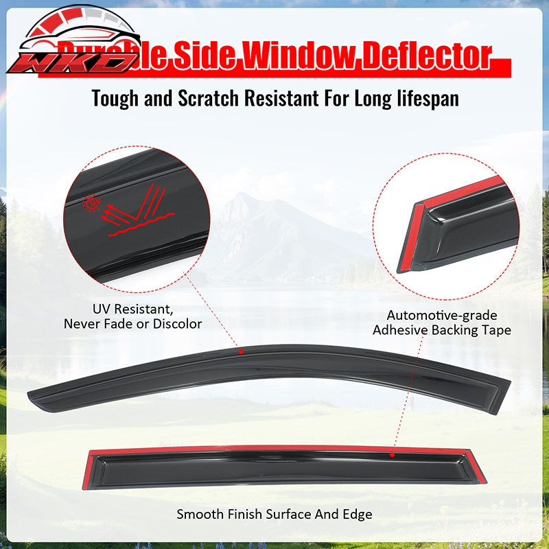 Fits 14-21 Infiniti QX60& 2013 JX35 4PCS Window Visors Smoke Acrylic Rain Shade