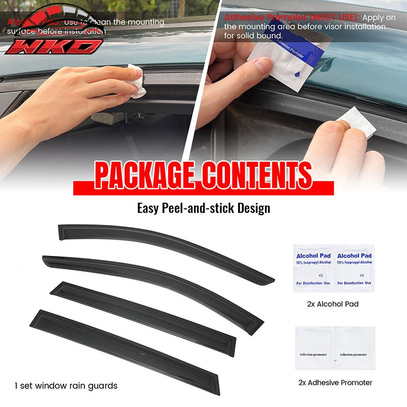 Fits 14-21 Infiniti QX60& 2013 JX35 4PCS Window Visors Smoke Acrylic Rain Shade