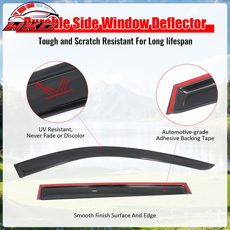 Fits 22-26 Infiniti QX60 Window Visors 4PCS Smoke Acrylic Rain Sun Wind Guards