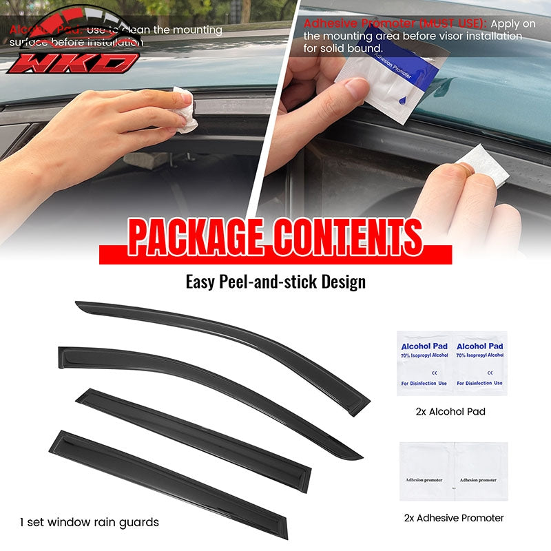 Fits 22-26 Infiniti QX60 Window Visors 4PCS Smoke Acrylic Rain Sun Wind Guards