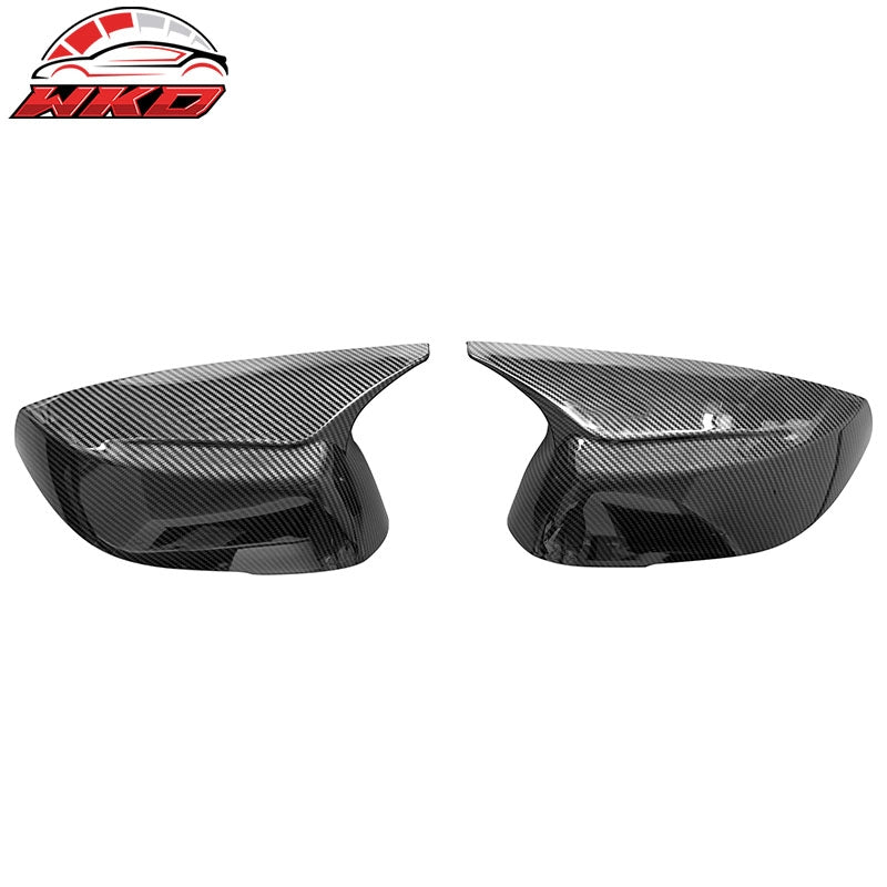Fits 14-23 Infiniti Q50 Q60 Carbon Fiber Print Rear View Side Mirror Cover Cap