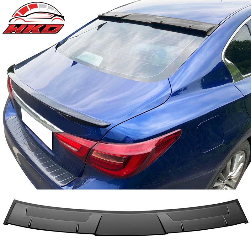 Wholesale 14-24 Infiniti Q50 V Style Matte Black Rear Window Roof Spoiler Visor Wing