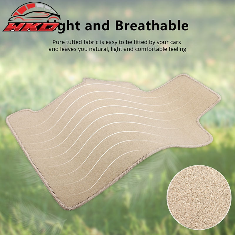 Fits 18-23 Jaguar E-Pace Front Rear Car Floor Mats Liner Carpets Set Nylon Beige