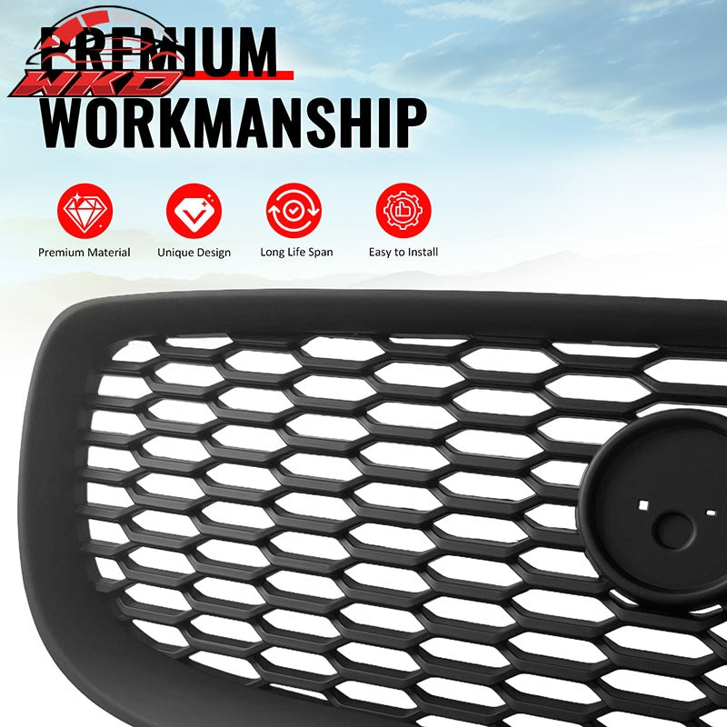 Fits 16-19 Jaguar XE Matte Black 2020 Style Front Bumper Upper Grille Assembly