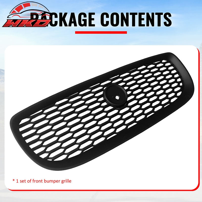 Fits 16-19 Jaguar XE Matte Black 2020 Style Front Bumper Upper Grille Assembly