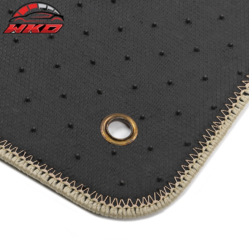 Fits 14-23 Jeep Cherokee Anti-Slip Front Rear Floor Mats Carpet Nylon 4PCS Beige