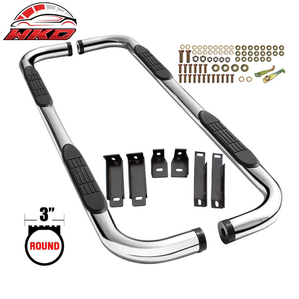 Fits 84-01 Jeep Cherokee 3 Inch Stainless Steel Side Steps Running Boards