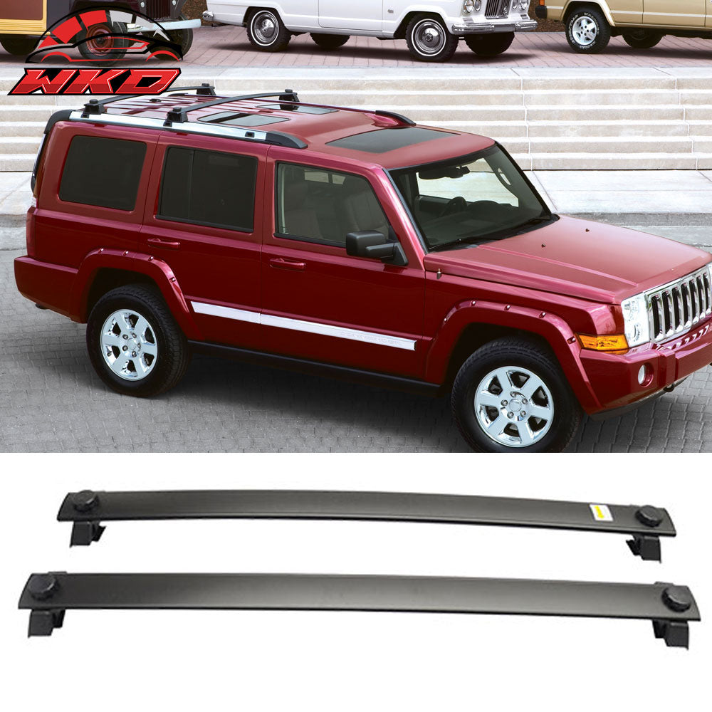 Fits 06-10 Jeep Commander OE Black Roof Rack Cross Bars Luggage Carrier Set Kits