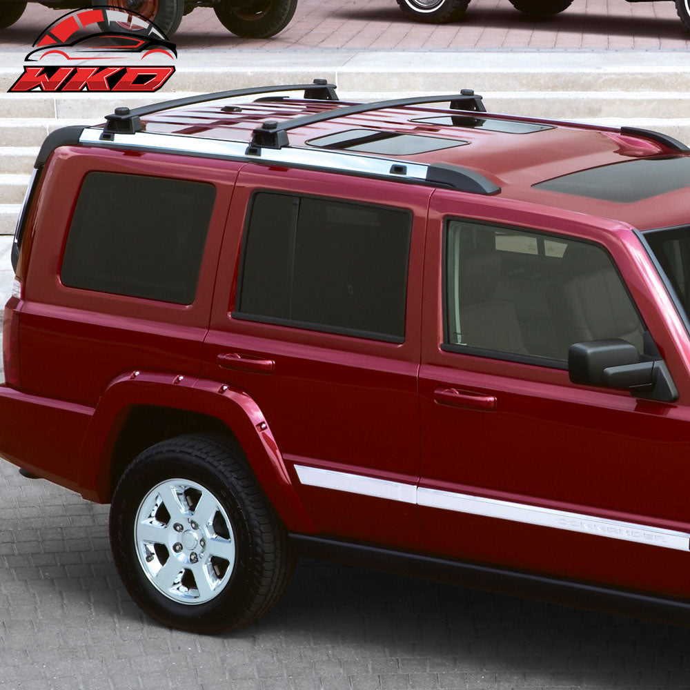 Fits 06-10 Jeep Commander OE Black Roof Rack Cross Bars Luggage Carrier Set Kits