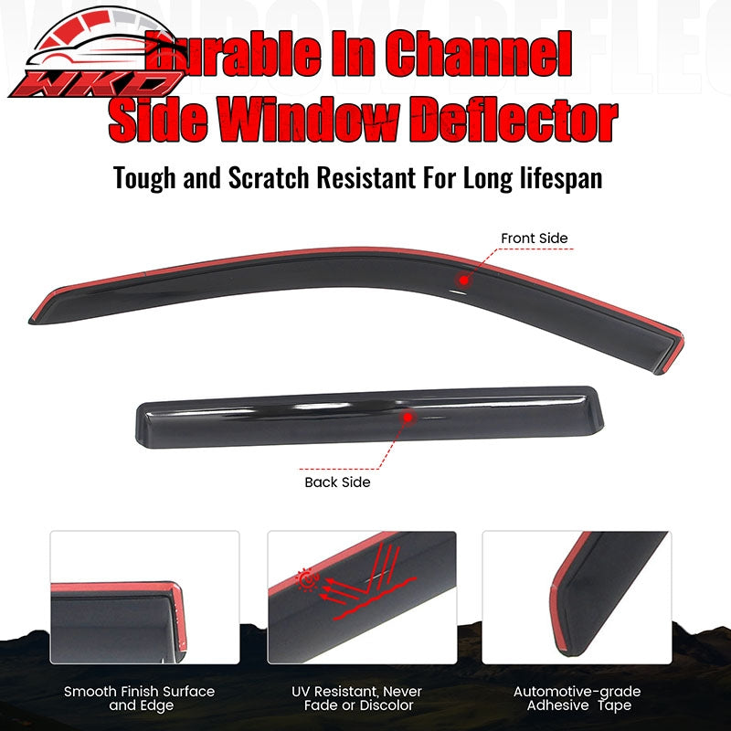 Wholesale 17-26 Jeep Compass In-Channel Window Visors Vent Rain Sun Guards Deflectors - Wikond Auto