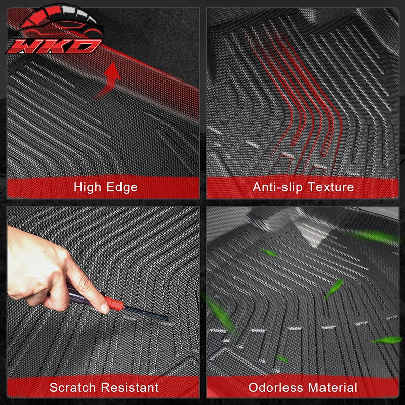 Fits 07-17 Jeep Compass MP & Patriot TPE Floor Mats + Trunk Mat + Backrest Mats