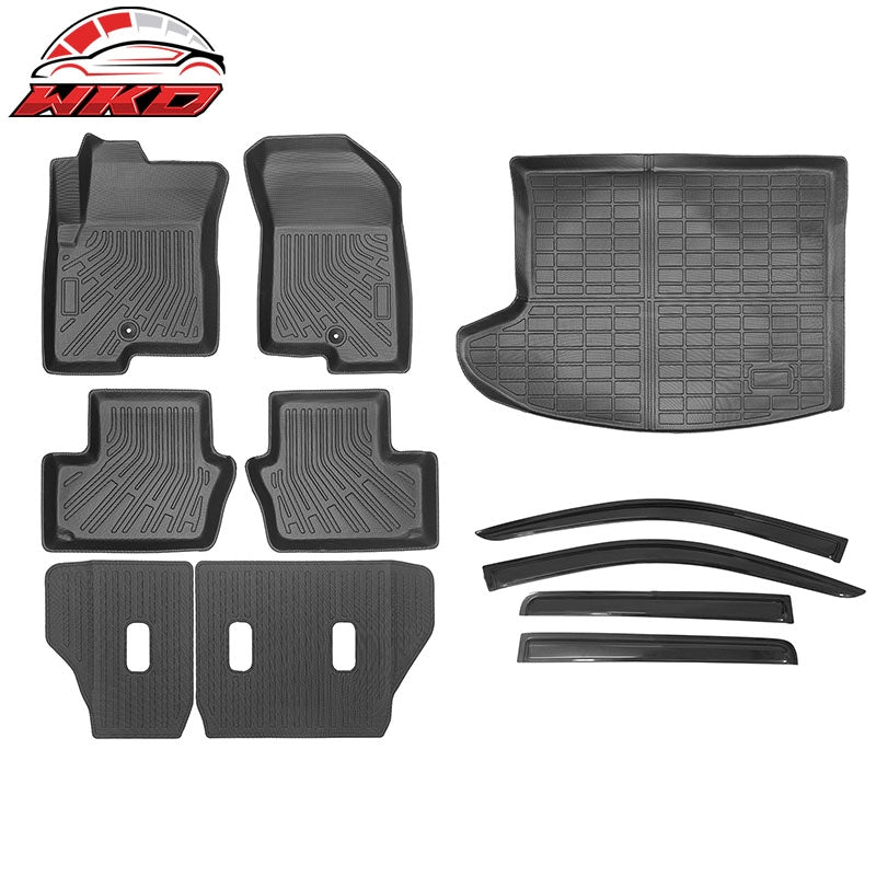 Wholesale 07-17 Jeep Compass TPE Floor Mats+ Rear Trunk Backrest Mats + Window Visors