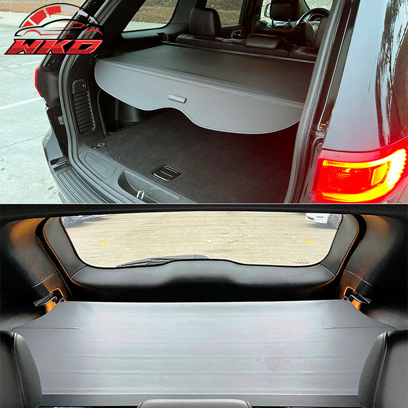 Fits 11-21 Grand Cherokee Black Cargo Cover Retractable Security Luggage Shade