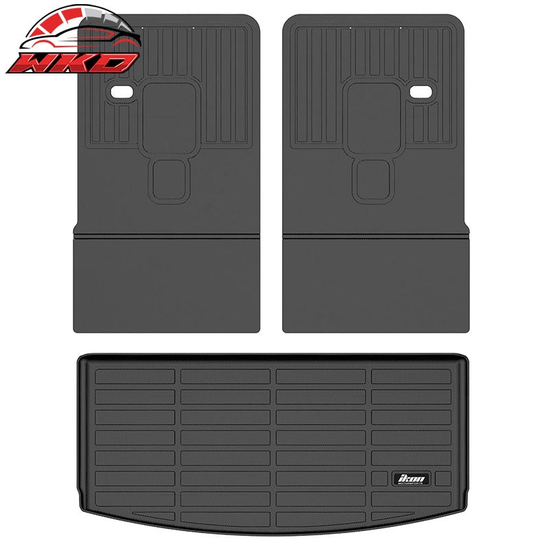 For 21-26 Jeep Grand Cherokee L 6-Passenger Floor+ Rear Trunk+ Backrest Mats TPE
