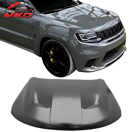 Wholesale 11-21 Jeep Grand Cherokee Trackhawk Style Front Hood Cover Black Aluminum - Wikond Auto