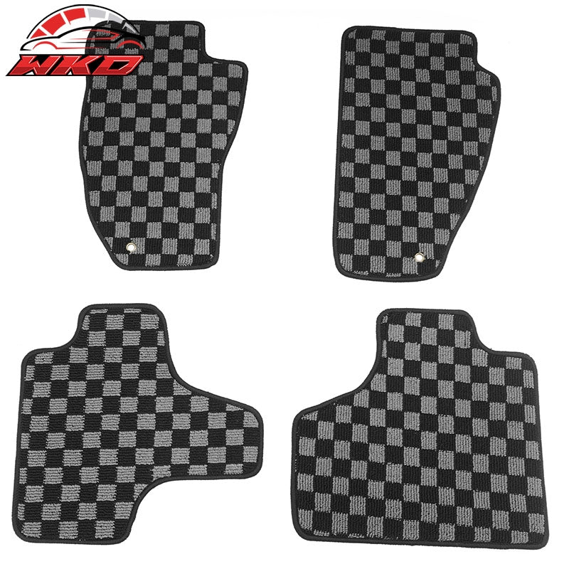 Wholesale 08-13 Jeep Liberty Floor Mats Non-Slip Carpets Checkered Black Gray Plaid