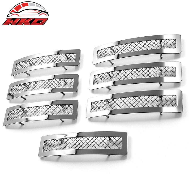 Wholesale 02-07 Jeep Liberty Front Bumper Upper Mesh Grille Insert Assembly Chrome - Wikond Auto