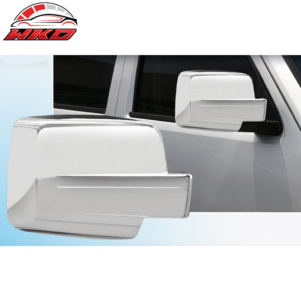 Fits 07-17 Jeep Patriot 2PCS Side Rearview Mirror Cover Cap Replacement Chrome