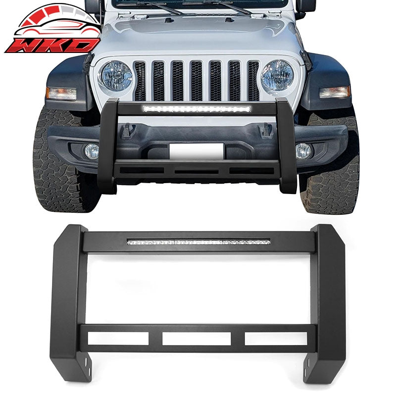 Wholesale 18-26 Jeep Wrangler JL 20-26 Gladiator JT Bull Bar Grille Guard W/LED Light