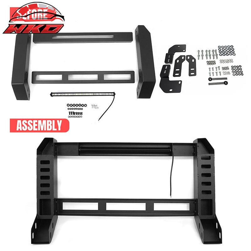 Fits 18-26 Jeep Wrangler JL 20-26 Gladiator JT Bull Bar Grille Guard W/LED Light