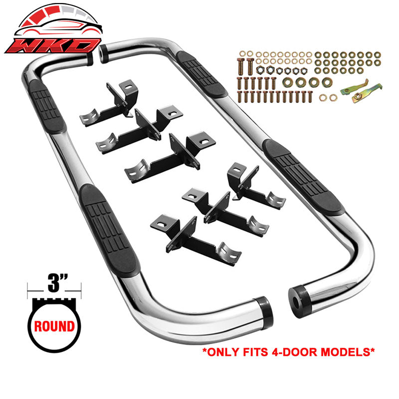 Fits 07-18 Jeep Wrangler JK 4Dr 3" Side Step 2PCS Running Boards