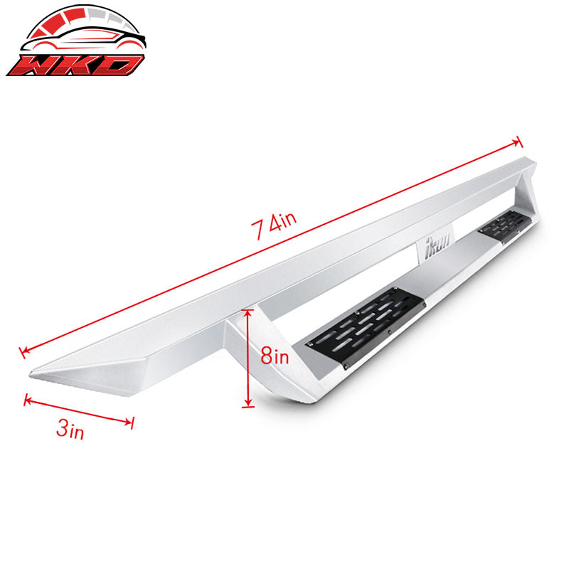 Fits 07-18 Jeep Wrangler JK 4DR IKON V1 Style Steel Running Boards Silver