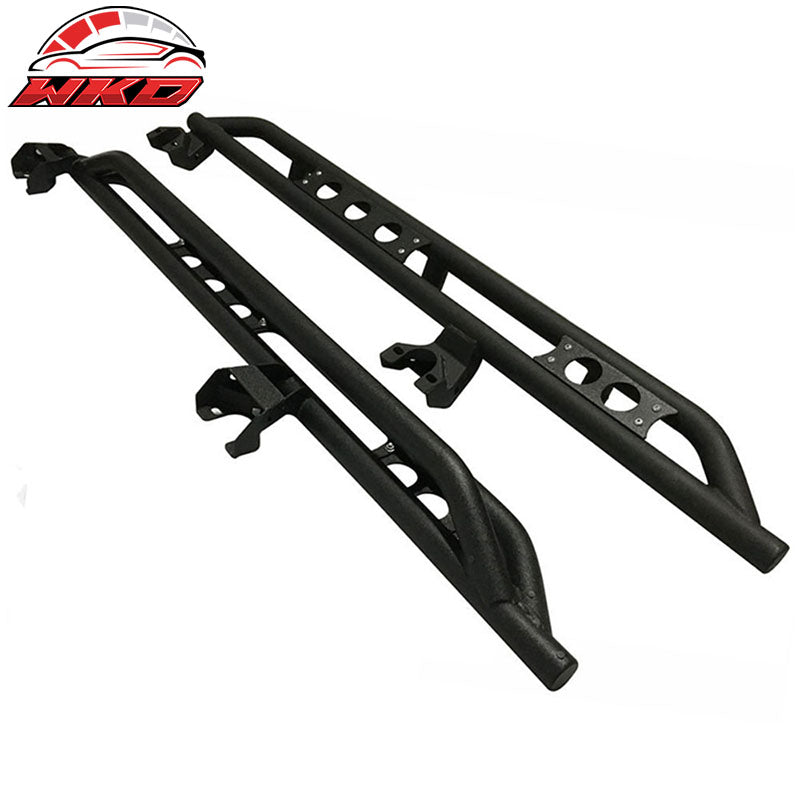 Fits 07-18 Jeep Wrangler 4DR Black Side Steps Nerf Bars Running Board - 2PC