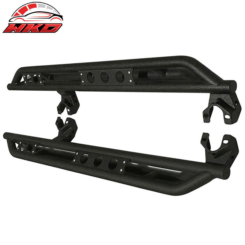 Fits 07-18 Jeep Wrangler 4DR Black Side Steps Nerf Bars Running Board - 2PC