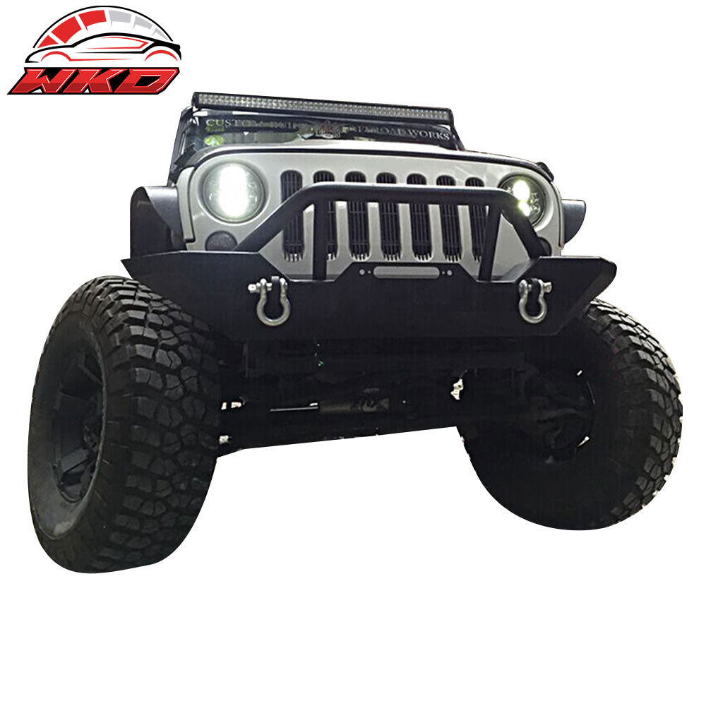Fits 07-17 Jeep Wrangler Front Bumper Guard Bull Bar Brush Push Grille