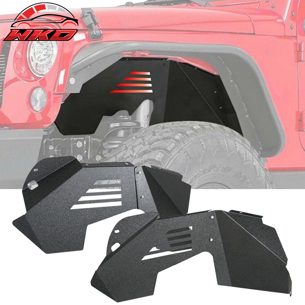 Fits 07-18 Jeep Wrangler JK Steel Powder Coated Front Inner Fender Liners