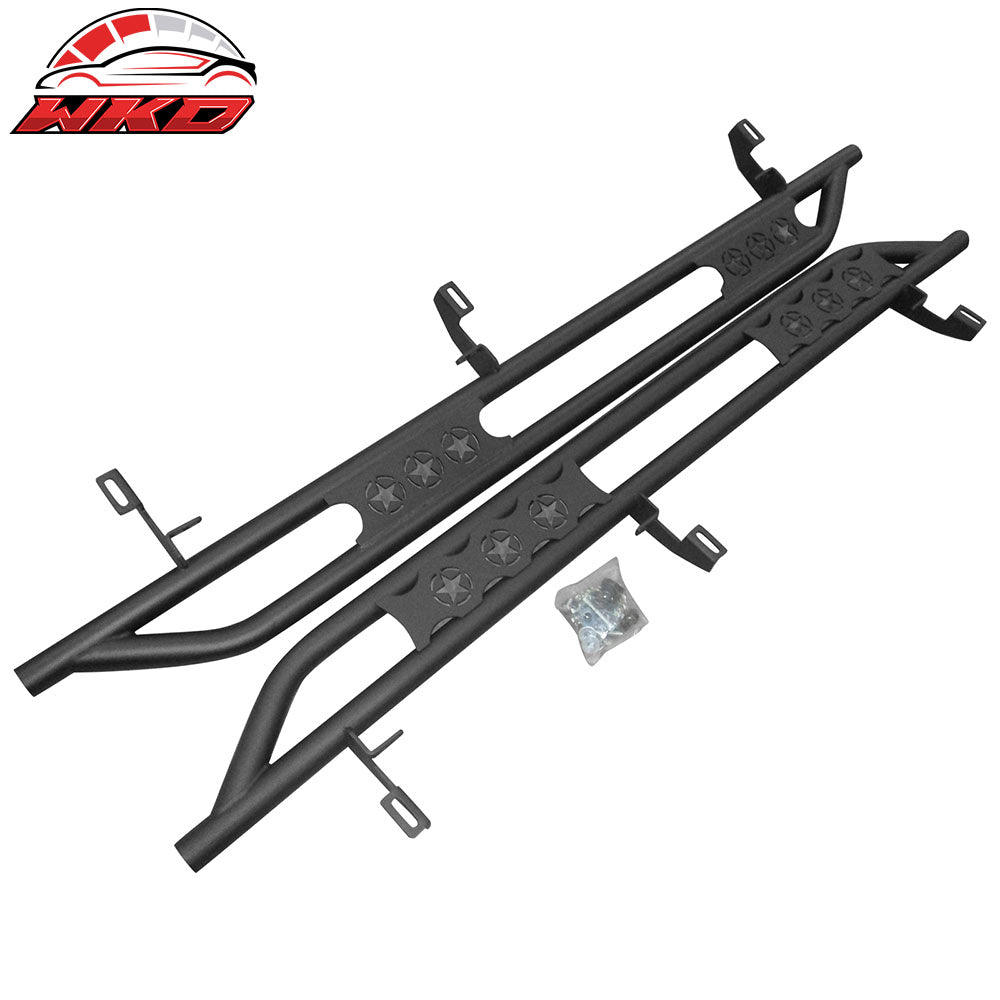 Fits 07-18 Jeep Wrangler 4-Door 2PCS Running Boards Side Step Nerf Bars