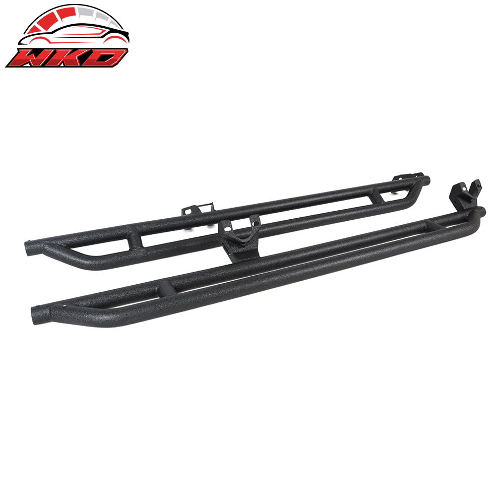 Fits 07-18 Jeep Wrangler JK 4 DOOR Off Road Side Steps Armor Unpainted